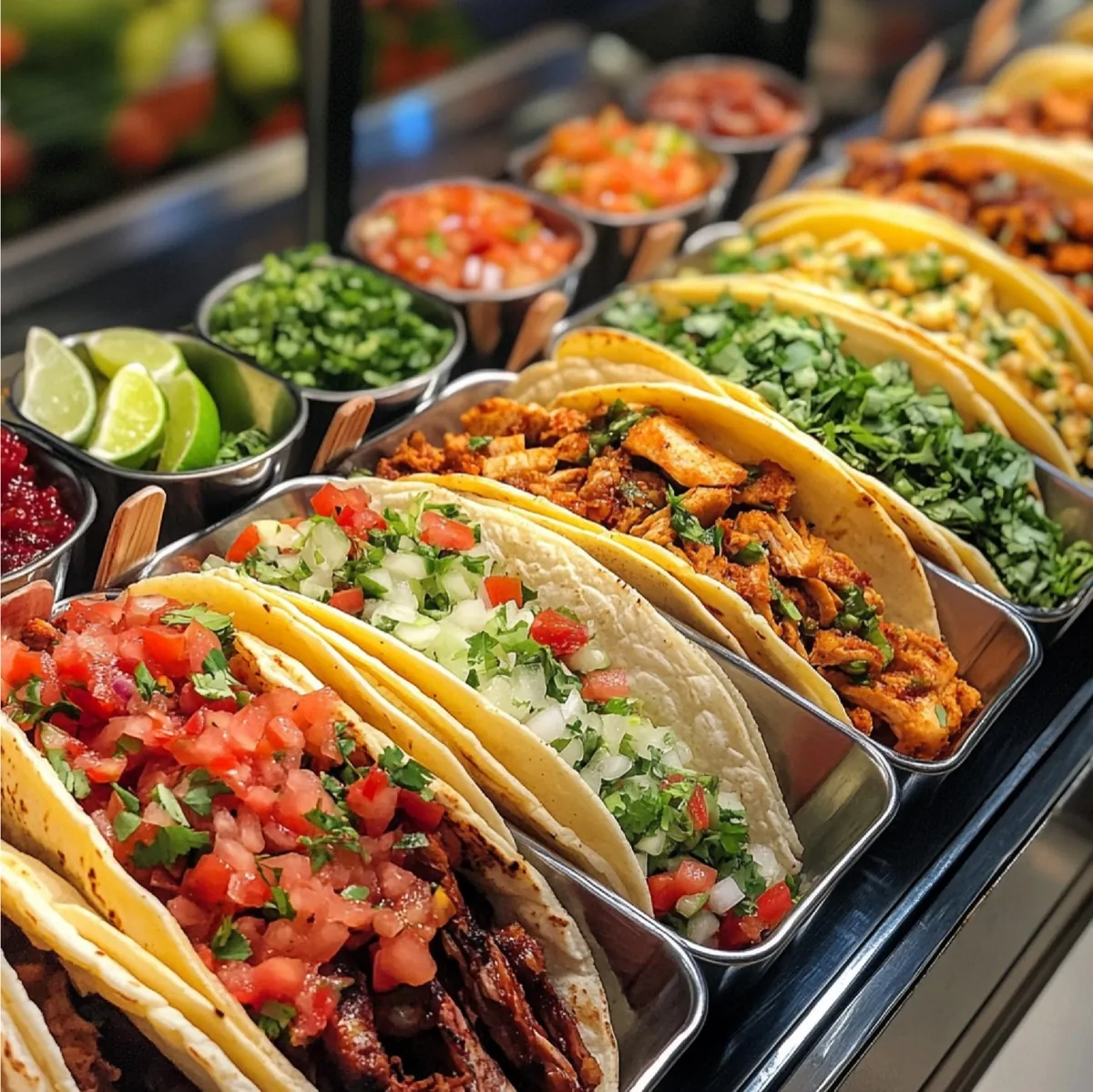 Barra de tacos en evento