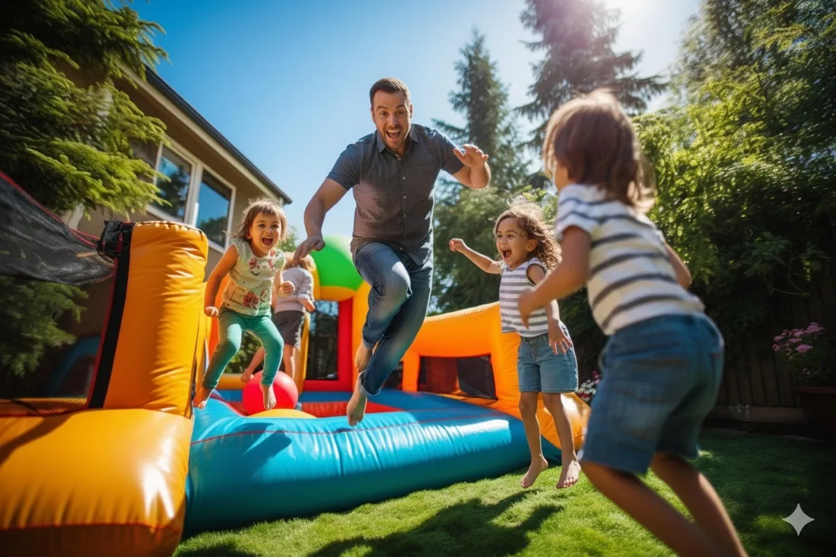 Niños en brincolín